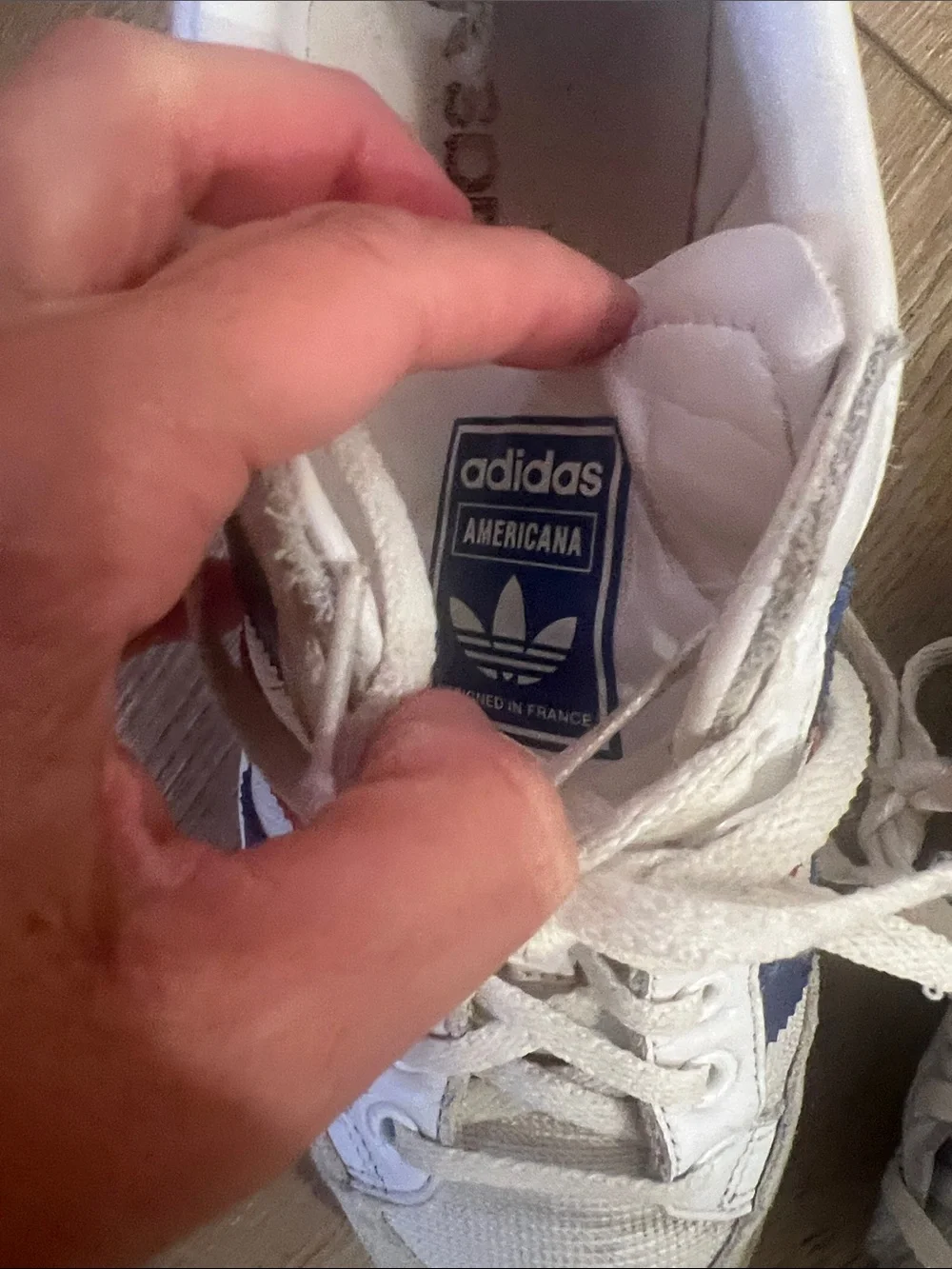 adidas Americana blue red White Sneakers with Red and Blue Side Stripes